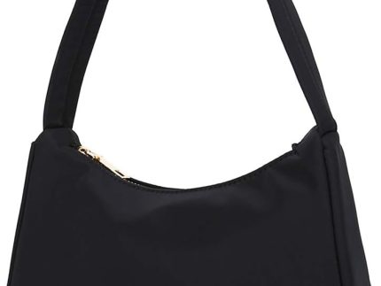 Small Nylon Shoulder Bags for Women Elegant Feminine Mini Handbags with Zipper Closure