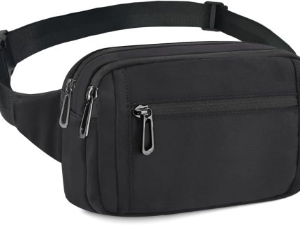 Fanny Packs for Women,Fashionable Crossbody Belt Bags Waist Pack for Teen Girls,Bum Hip Bag for Travel Hiking Cycling Running,Easy Carry Any Phone,Wallet (Black02)