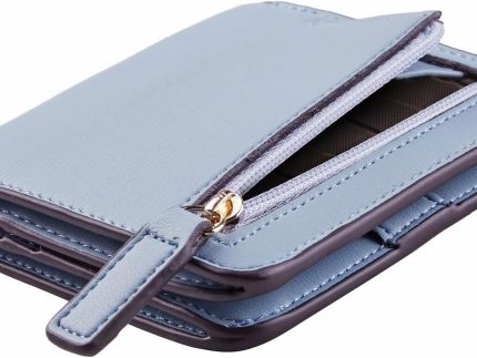 Wallet Women  Blocking Small Compact Bifold Luxury Leather Pocket Wallet Ladies Mini Purse with ID Window