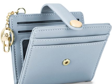 Slim Wallet for Women, Blocking Bifold Credit Card Holder with Zipper Coin Pocket,ID Window,Keychain