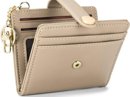 Slim Wallet for Women, Blocking Bifold Credit Card Holder with Zipper Coin Pocket,ID Window,Keychain