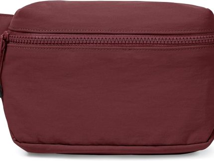 2L Belt Bag for Women Men, Crossbody Fanny Packs with Adjustable Strap Waist Pouch for Workout Hiking Running Travel, Wine
