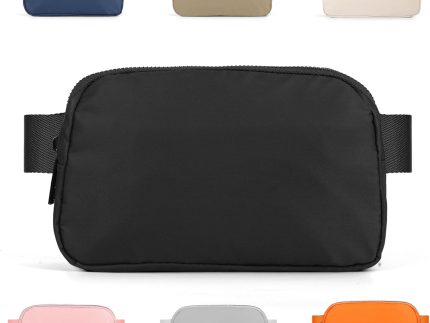 Mini Fanny Pack Black Belt Bag for Women and Men, Fashionable Waterproof Waist Pack with Adjustable Strap for Traveling, Hiking, Jogging, Cycling