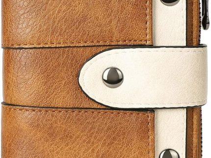 Small Wallet for Women Leather Bifold Multi Mini Card Holder Organizer Designer Ladies Zipper Coin with Removable ID Window
