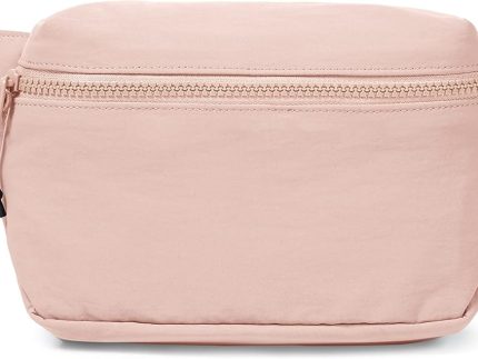 2L Belt Bag for Women Men, Crossbody Fanny Packs with Adjustable Strap Waist Pouch for Workout Hiking Running Travel, Light Pink