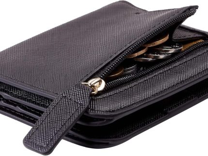 Wallet Women  Blocking Small Compact Bifold Luxury Leather Pocket Wallet Ladies Mini Purse with ID Window